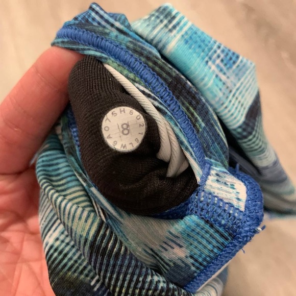 Lululemon Wunder Under High Rise Legging Sun Dazed Multi Blue Green Crops size 8 - Picture 5 of 7